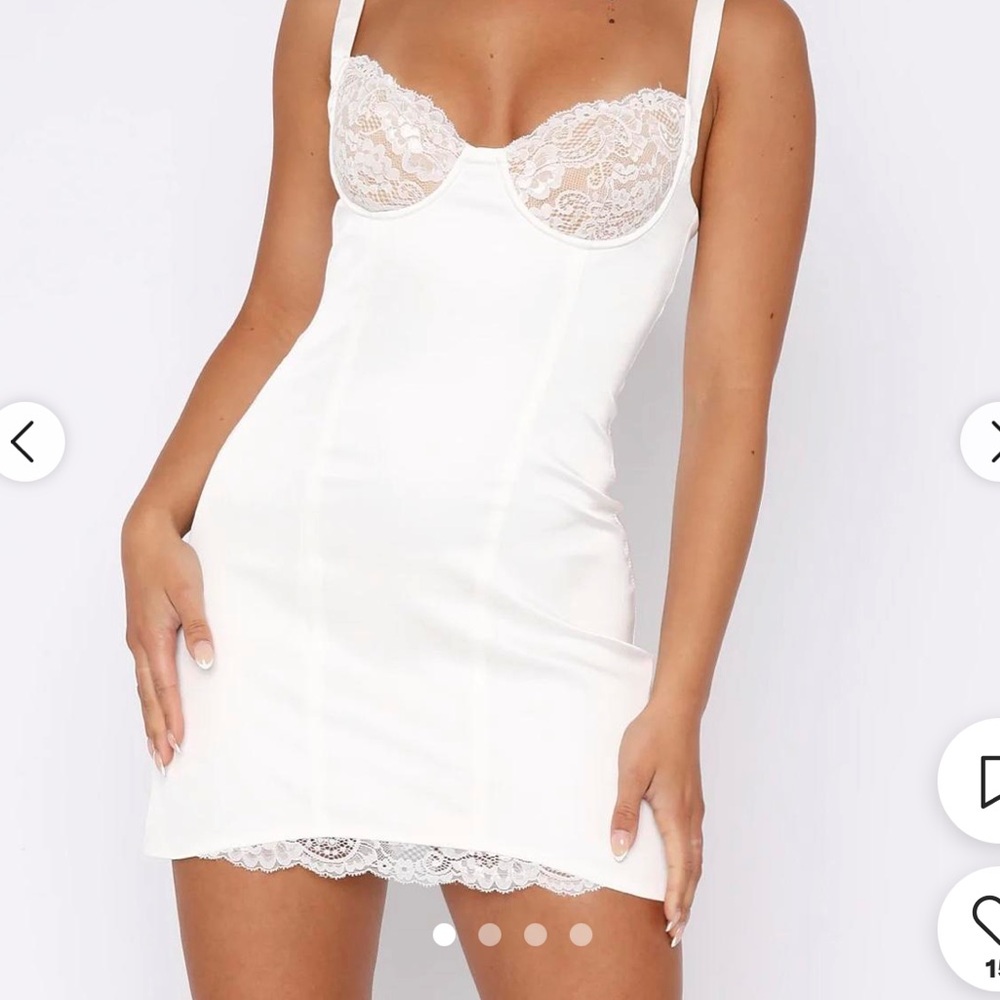 White Fox Boutique White Lace Trim Chemise